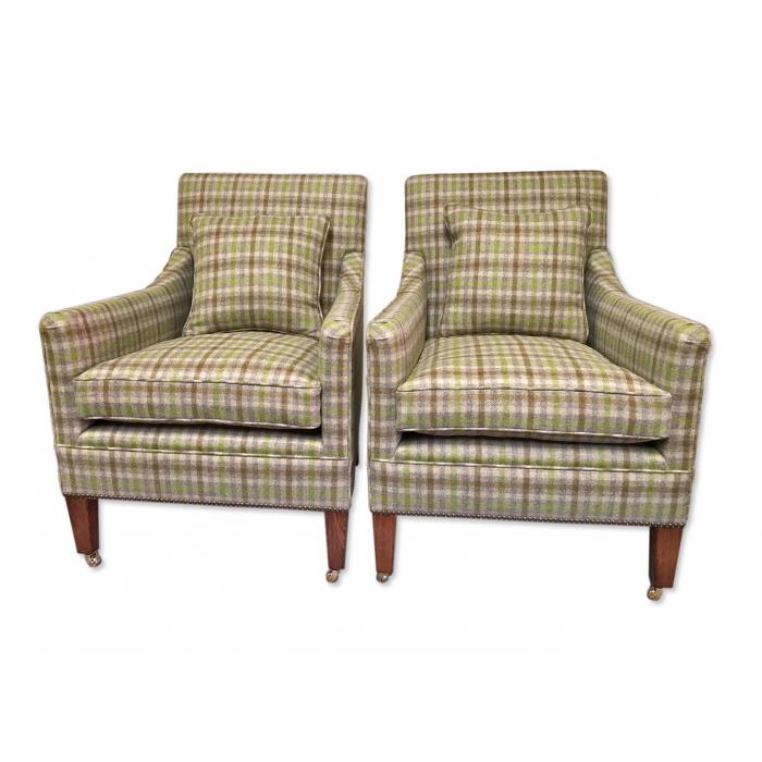 Pair wool check Edwardian arm chairs.jpg_1